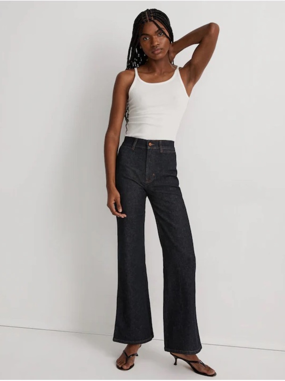 Madewell 11” High-Rise Wide-Leg Jeans in dark wash Denim